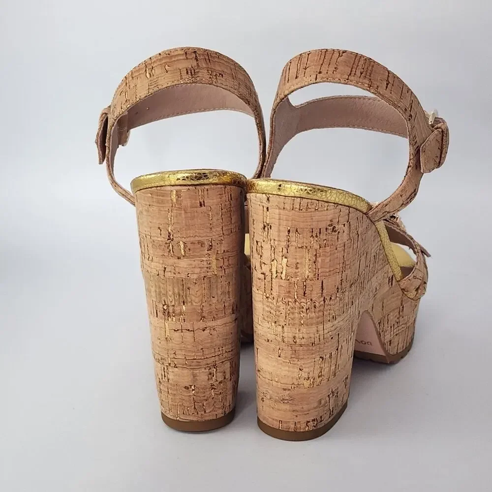 Donald Pliner Galatea Cork Platform Jeweled Sandals Size 8.5 NWT
